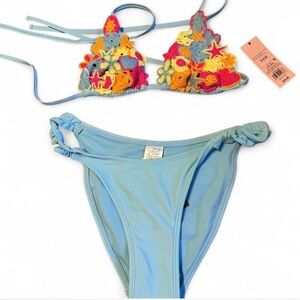 Wild Fable Colorful Crochet Bikini Set